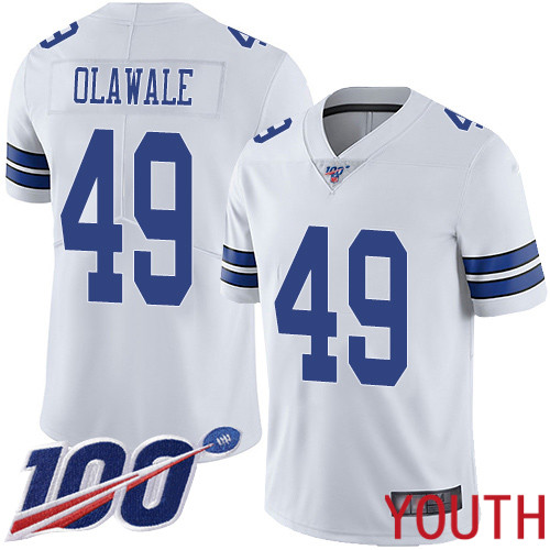 Youth Dallas Cowboys Limited White Jamize Olawale Road #49 100th Season Vapor Untouchable NFL Jersey->women nfl jersey->Women Jersey